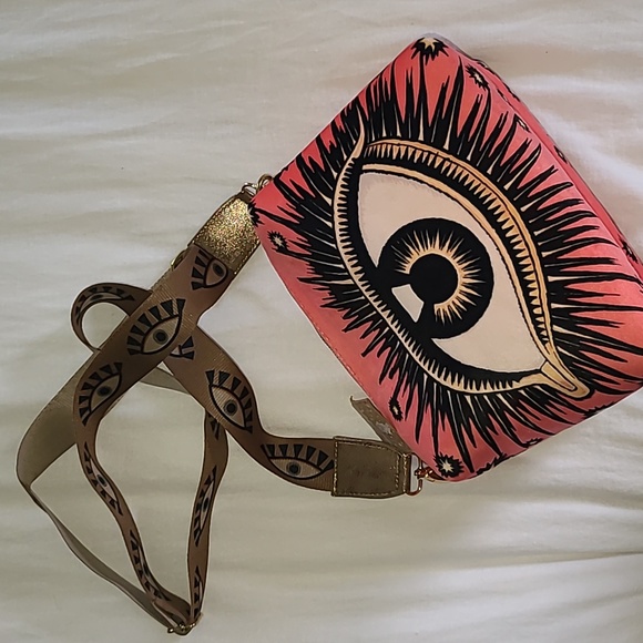 la funky mexicana Handbags - Velvet Evil Eye Purse with adjustable strap